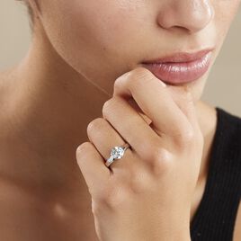 Bague Solitaire Natalia Or Blanc Diamant Synthetique - Bagues solitaires Femme | Histoire d’Or
