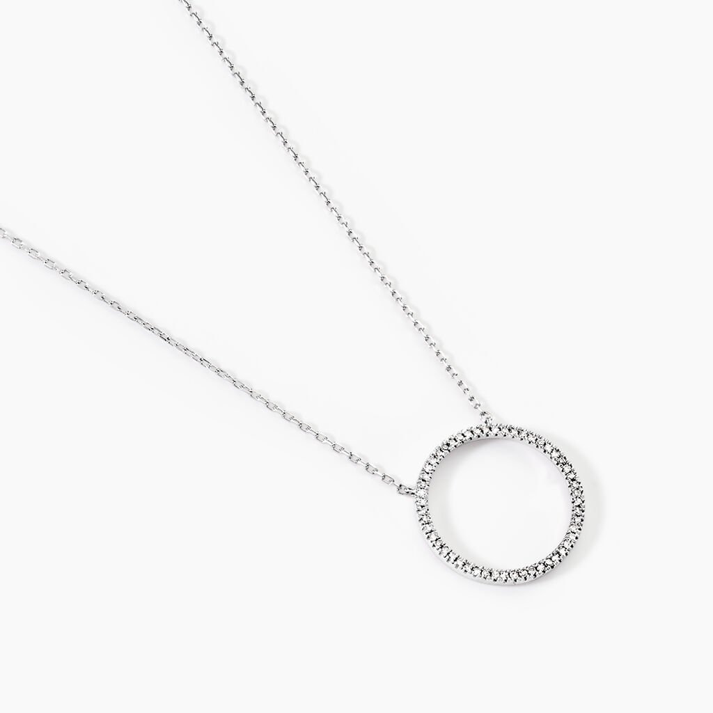 Collier Amene Or Blanc Diamant - Colliers Femme | Histoire d’Or