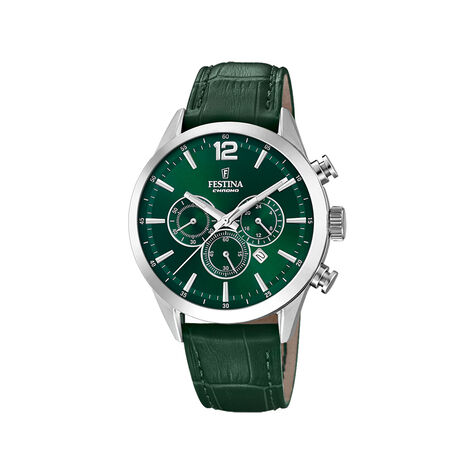 Montre Festina Timeless Chrono 44 Vert - Montres Homme | Histoire d&rsquo;Or