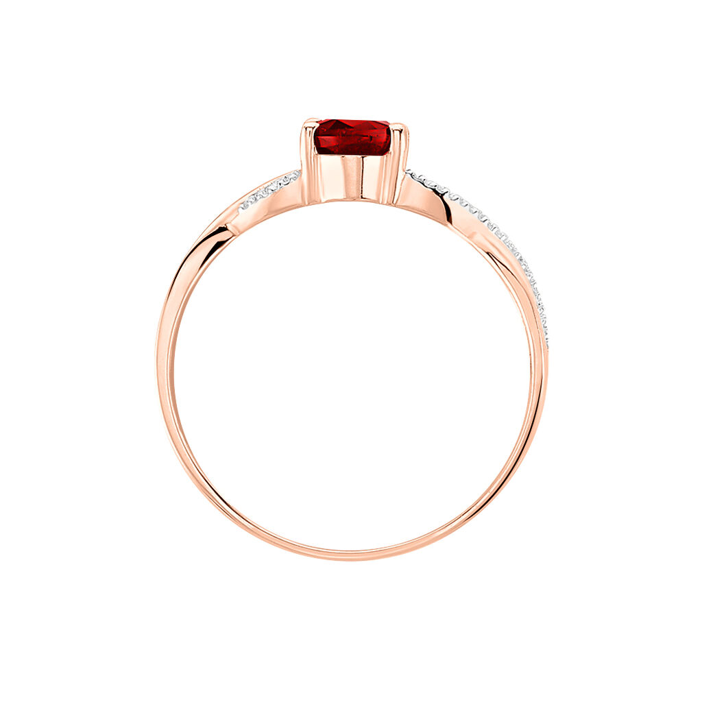 Bague Candice Or Rose Grenat - Bagues solitaires Femme | Histoire d&rsquo;Or