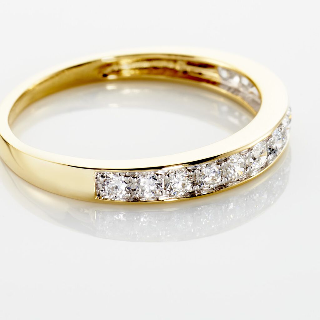 Demi-alliance Or  Jaune  Valentine Diamant Synthetique - Bagues avec pierre Femme | Histoire d’Or