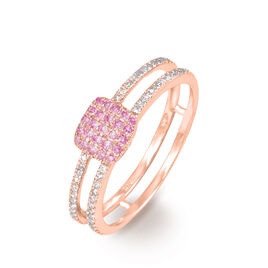 Bague Aude Or Rose Saphir Et Diamant - Bagues avec pierre Femme | Histoire d’Or