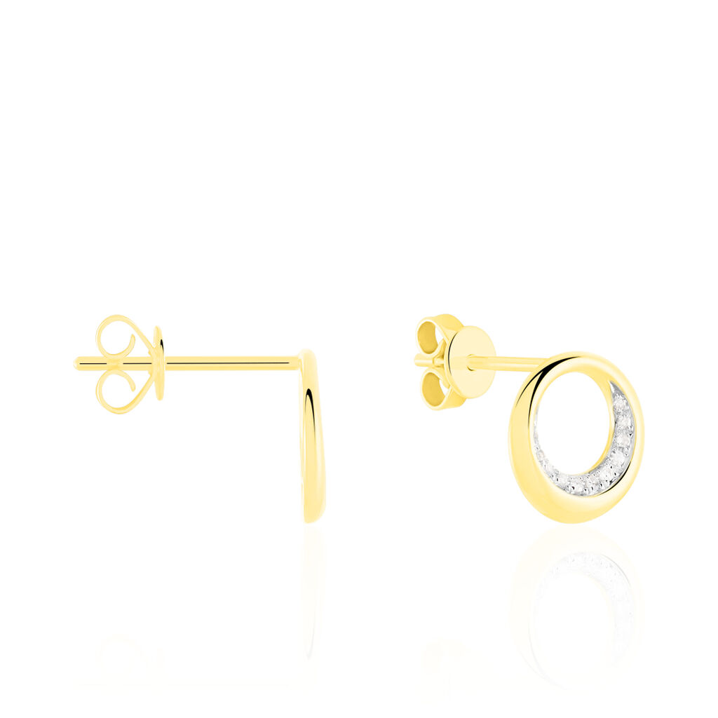 Boucles D'oreilles Puces Batoul Or Jaune Diamant - Clous d'oreilles Femme | Histoire d’Or