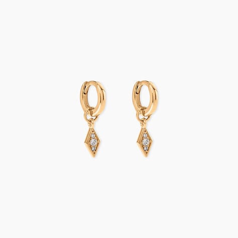 Cr&eacute;oles Leoda Plaqu&eacute; Or Jaune Oxyde De Zirconium - Boucles d'oreilles cr&eacute;oles Femme | Histoire d&rsquo;Or
