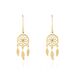 Boucles D'oreilles Plaqué Or Jaune Attrape Rêves Turquoises - Boucles d'oreilles fantaisie Femme | Histoire d’Or