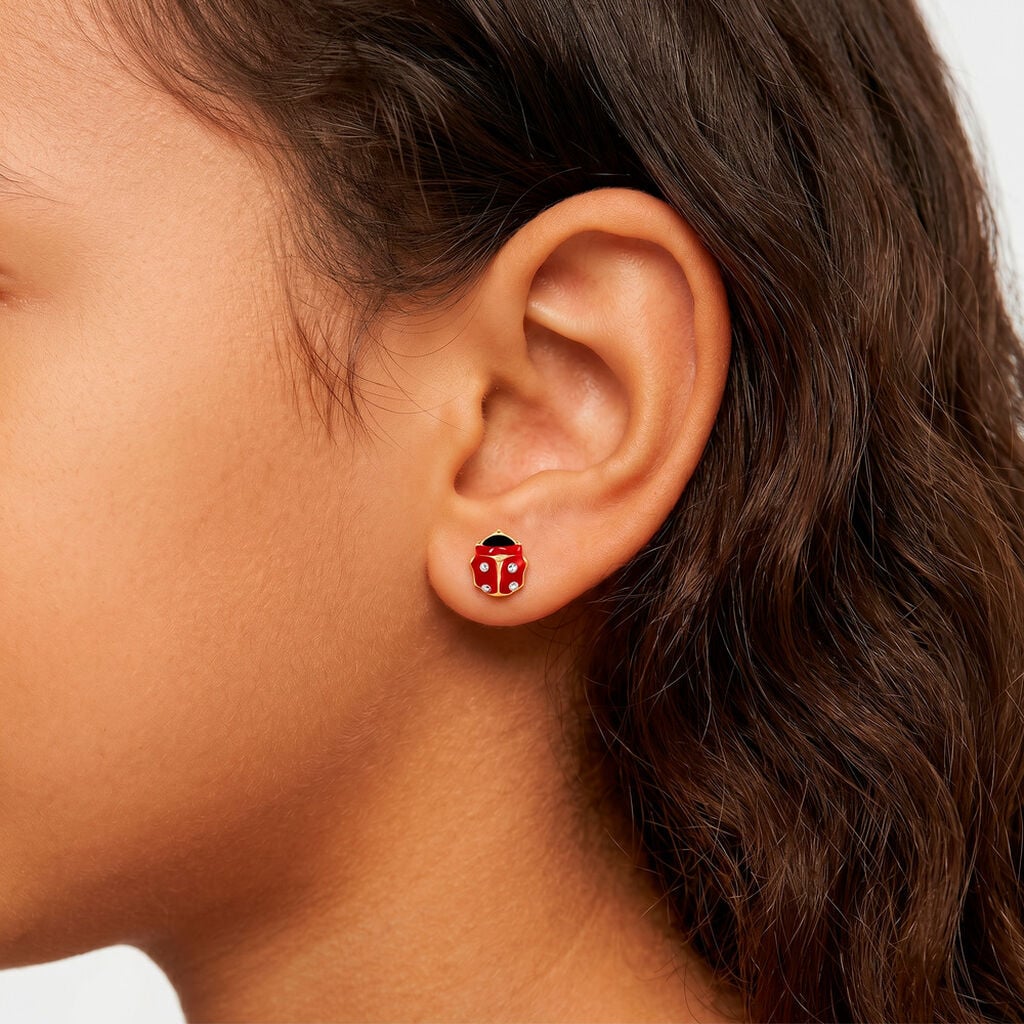 Boucles D'oreilles Puces Deena Or Jaune Oxyde De Zirconium - Clous d'oreilles Enfant | Histoire d&rsquo;Or