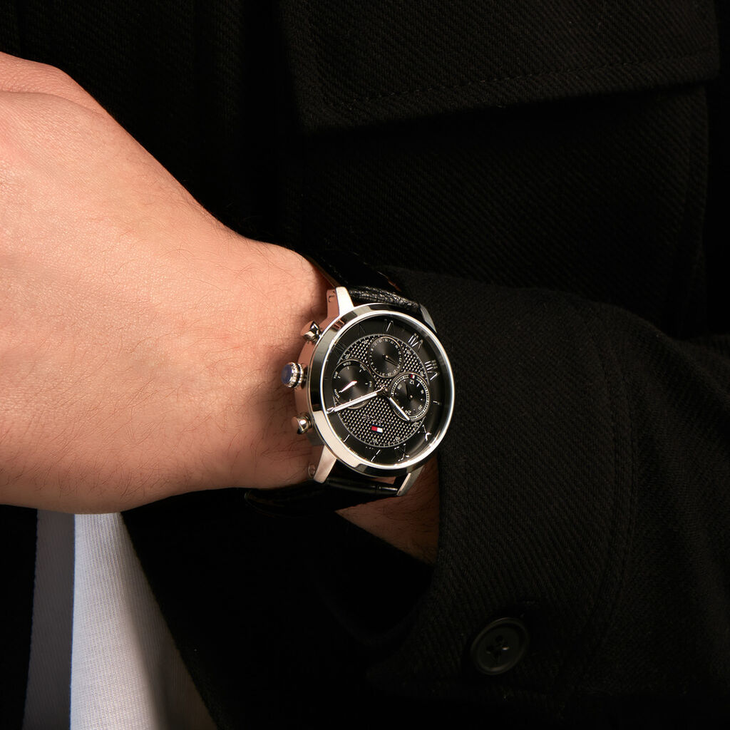 Montre Tommy Hilfiger Th-Oxford Noir - F&ecirc;te des p&egrave;res Homme | Histoire d&rsquo;Or