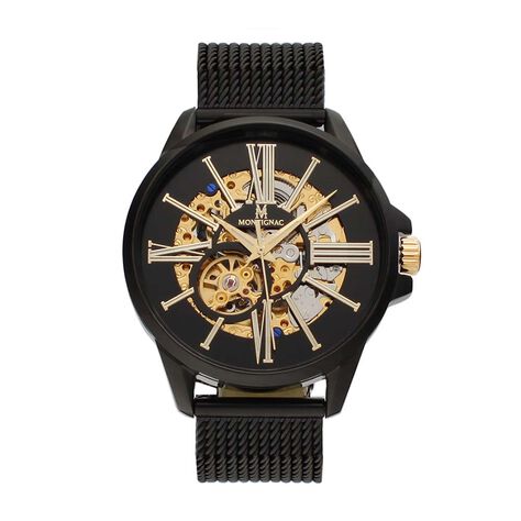 Montre Montignac Round Automatique Noir - Montres Homme | Histoire d’Or