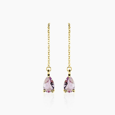 Boucles D'oreilles Pendantes Asteriane Or Jaune Améthyste - Boucles d'oreilles pendantes Femme | Histoire d’Or