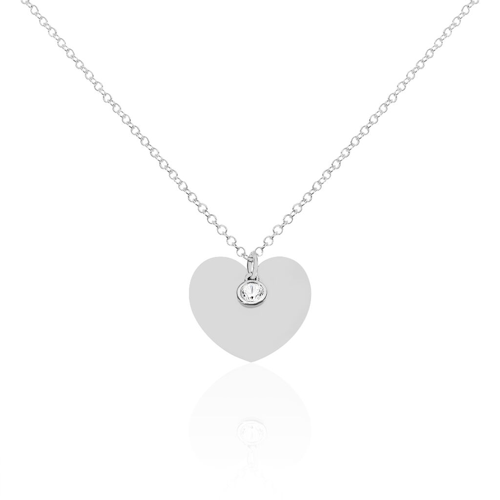 Collier Sautoir Ylla Argent Blanc Oxyde De Zirconium - Sautoirs Femme | Histoire d’Or