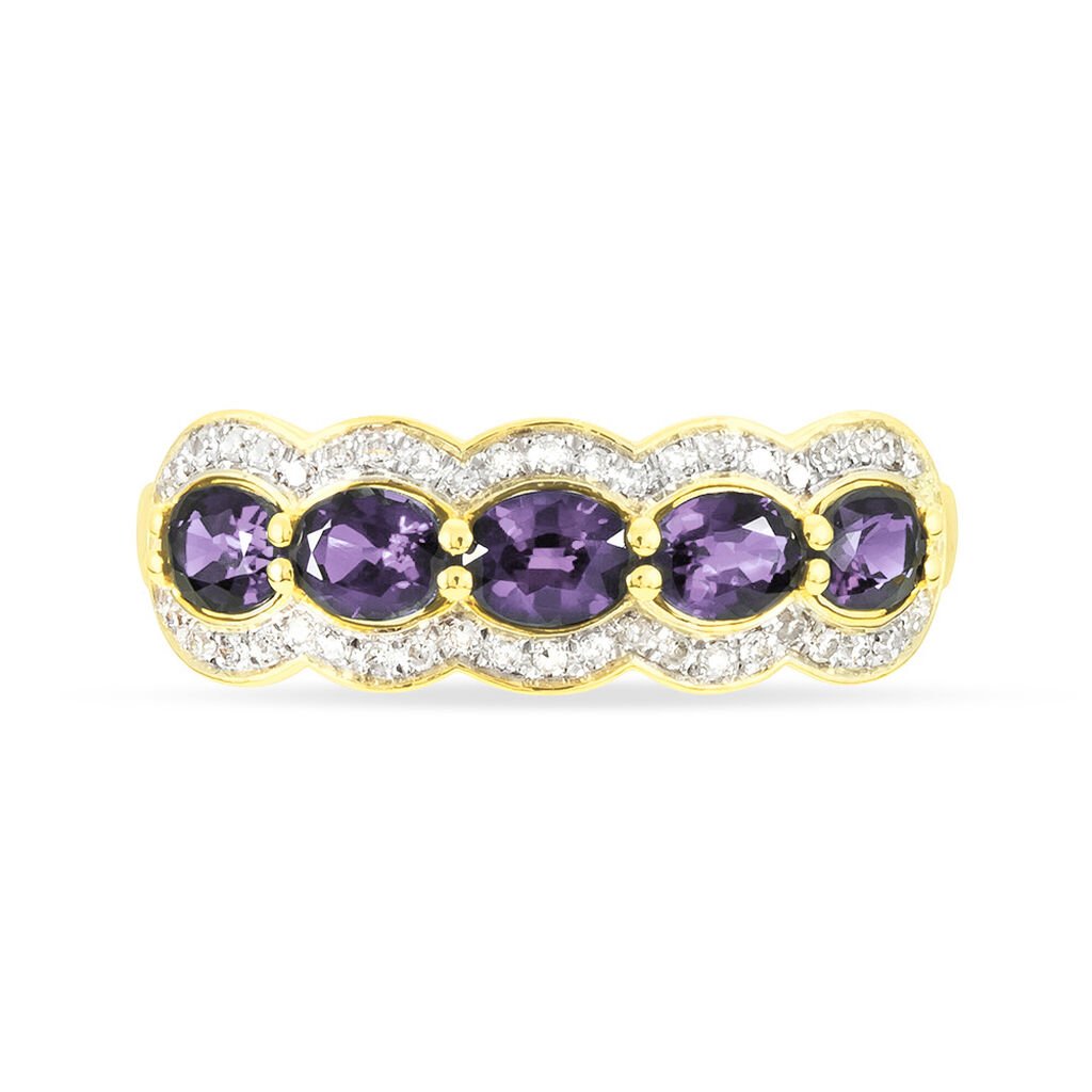 Bague Margaux Or Jaune Amethyste Et Diamant - Bagues avec pierre Femme | Histoire d’Or