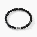 Bracelet Acier Hugueso Agates Noires - Bracelets Unisex | Histoire d&rsquo;Or