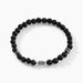 Bracelet Acier Hugueso Agates Noires