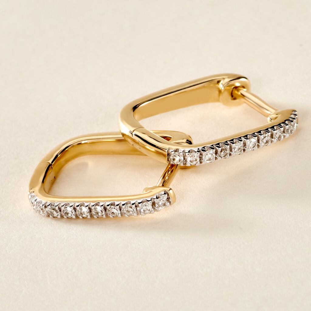 Créoles Or Jaune Araminta Diamant - Boucles d'oreilles créoles Femme | Histoire d’Or