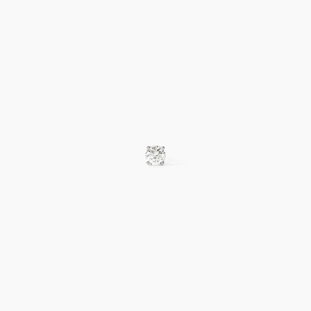 Boucle D'oreille Puce Unitaire Victoria Or Blanc Diamant - Piercings d'oreilles Famille | Histoire d&rsquo;Or