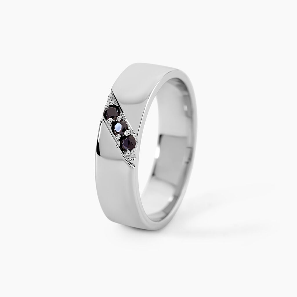 Bague Dark Trilogy Argent Blanc Oxyde De Zirconium - Cadeaux de naissance Homme | Histoire d&rsquo;Or