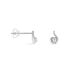Boucles D'oreilles Puces Vrille Accompagnee Or Blanc Diamant - Clous d'oreilles Femme | Histoire d’Or