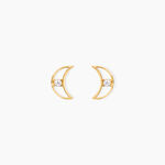 Boucles D'Oreilles Puces Brent Or Jaune Oxyde De Zirconium - Clous d'oreilles Femme | Histoire d&rsquo;Or