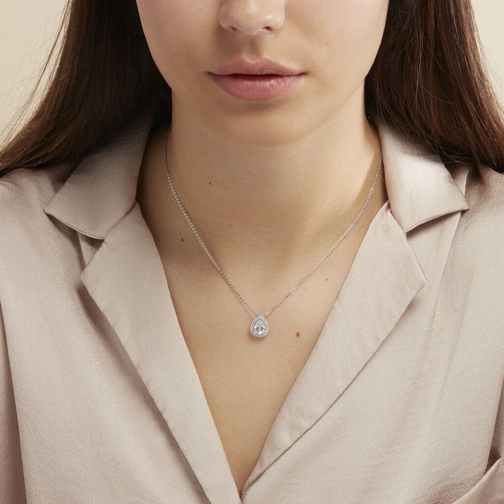 Collier Pilar Argent Blanc Oxyde De Zirconium - Colliers fantaisie Femme | Histoire d’Or