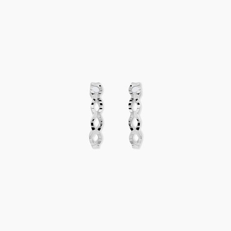 Créoles Kezya Argent Blanc - Boucles d'oreilles créoles Femme | Histoire d’Or