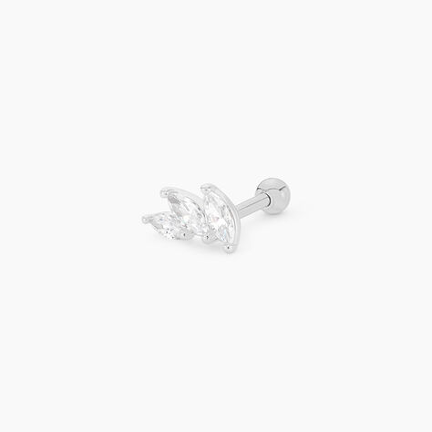 Piercing D'oreille Unitaire Fox Argent Rhodi&eacute; Oxyde De Zirconium - Bijoux Femme | Histoire d&rsquo;Or