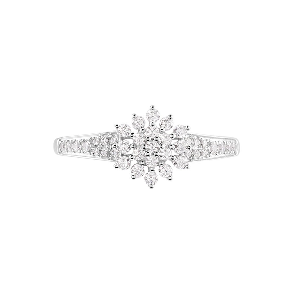 Bague Floris Or Blanc Oxyde De Zirconium - Bagues avec pierre Femme | Histoire d&rsquo;Or