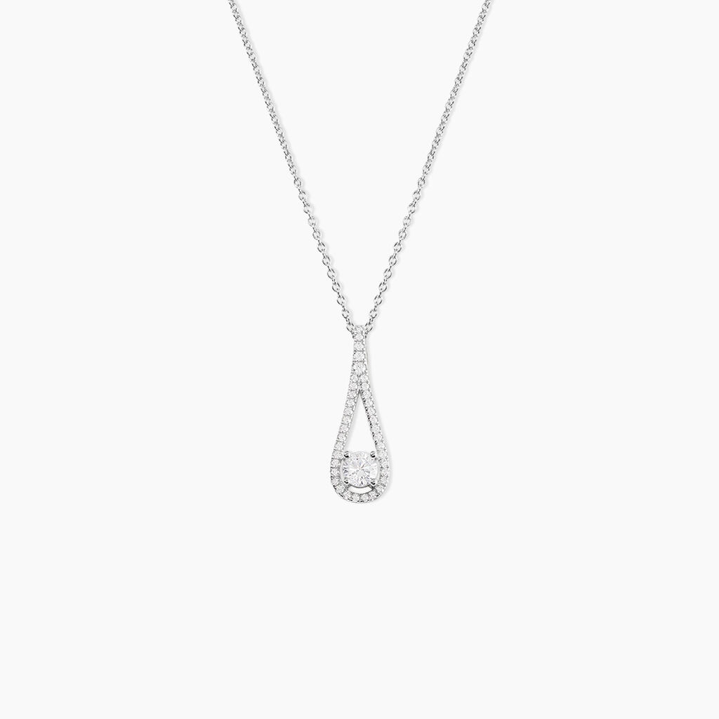 Collier Antonietta Argent Blanc Oxyde De Zirconium - Colliers fantaisie Femme | Histoire d&rsquo;Or
