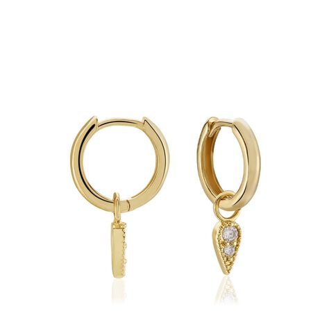 Créoles Plaqué Or Pawl Pampilles Ovales Oxydes De Zirconium - Boucles d'oreilles créoles Femme | Histoire d’Or