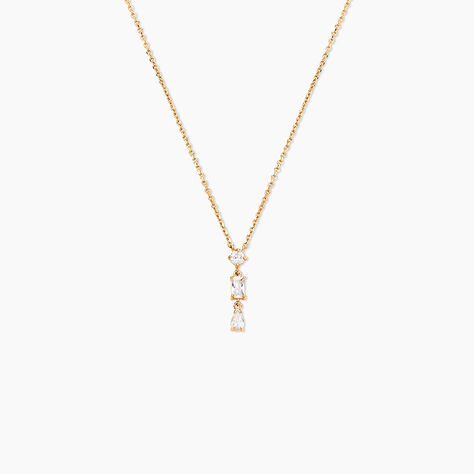 Collier Estela Plaque Or Jaune Oxyde De Zirconium - Colliers Femme | Histoire d&rsquo;Or