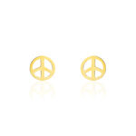 Boucles D'oreilles Puces Bilal Peace Or Jaune - Clous d'oreilles Femme | Histoire d&rsquo;Or