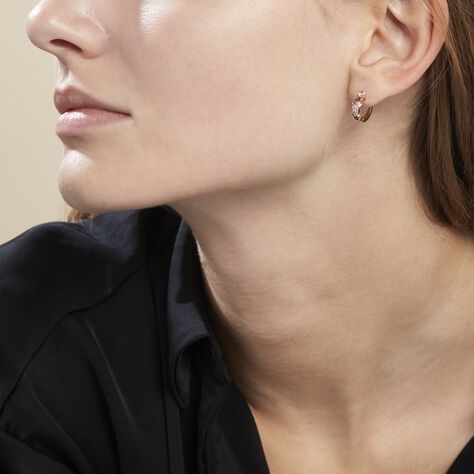 Créoles Plaqué Or Eliina Oxyde De Zirconium - Boucles d'oreilles créoles Femme | Histoire d’Or