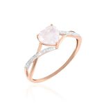 Bague Clothilde Or Rose Quartz Et Oxyde - Bagues solitaires Femme | Histoire d&rsquo;Or