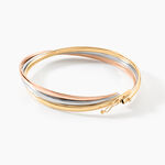 Bracelet Jonc Catalin 3 Fils Flexibles Or Tricolore - Bracelets joncs Femme | Histoire d&rsquo;Or