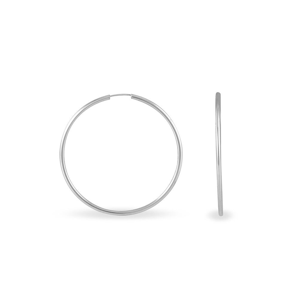 Créoles Valencina Or Blanc - Boucles d'oreilles créoles Femme | Histoire d’Or