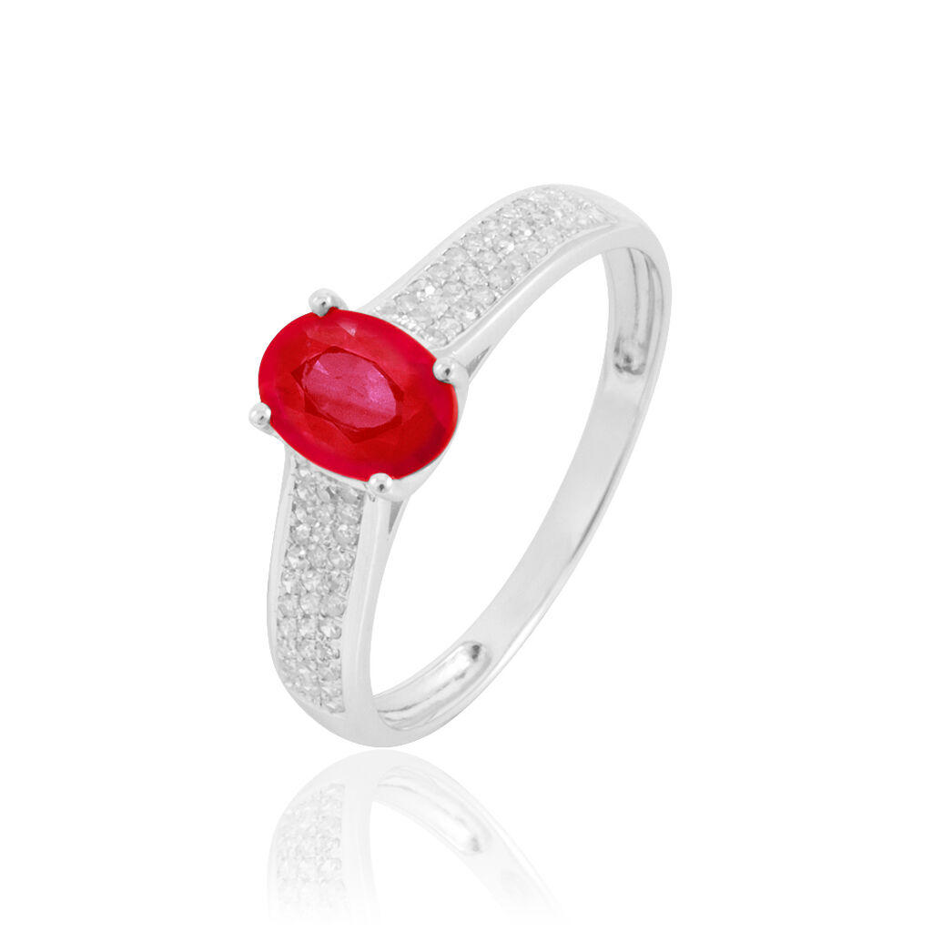 Bague Crista Or Blanc Rubis Et Diamant - Bagues solitaires Femme | Histoire d&rsquo;Or