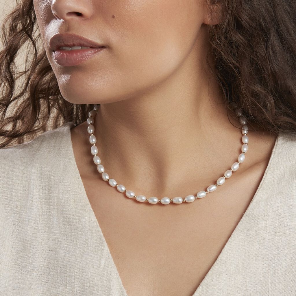 Collier Marame Or Jaune Perle De Culture - Colliers Femme | Histoire d’Or