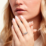 Bague Croissant Argent Blanc - Bagues fantaisie Femme | Histoire d&rsquo;Or