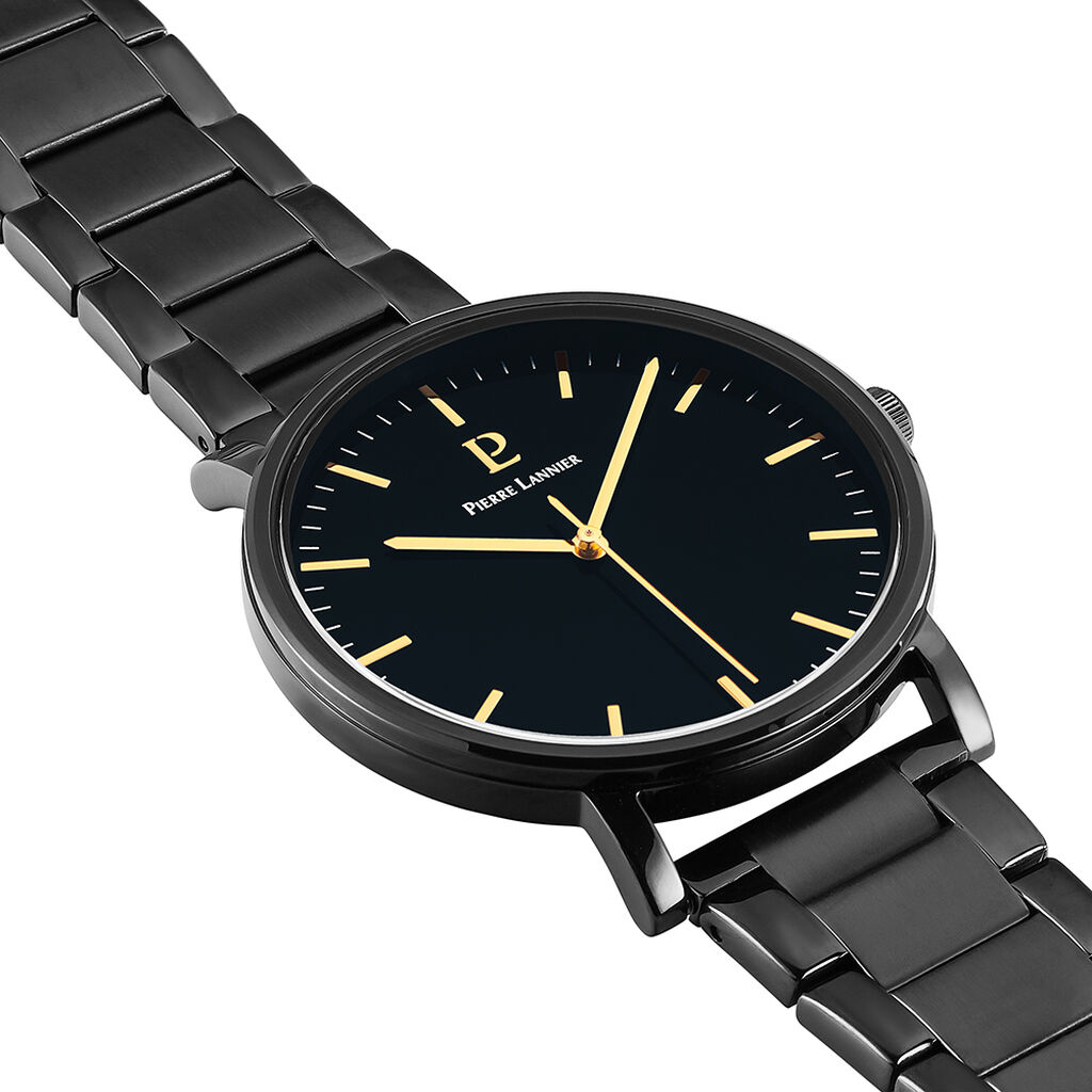 Montre Pierre Lannier Essential Noir - Id&eacute;es cadeaux Homme | Histoire d&rsquo;Or