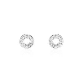 Boucles D'oreilles Puces Argent Blanc Eujen Oxydes De Zirconium - Boucles d'oreilles fantaisie Femme | Histoire d’Or