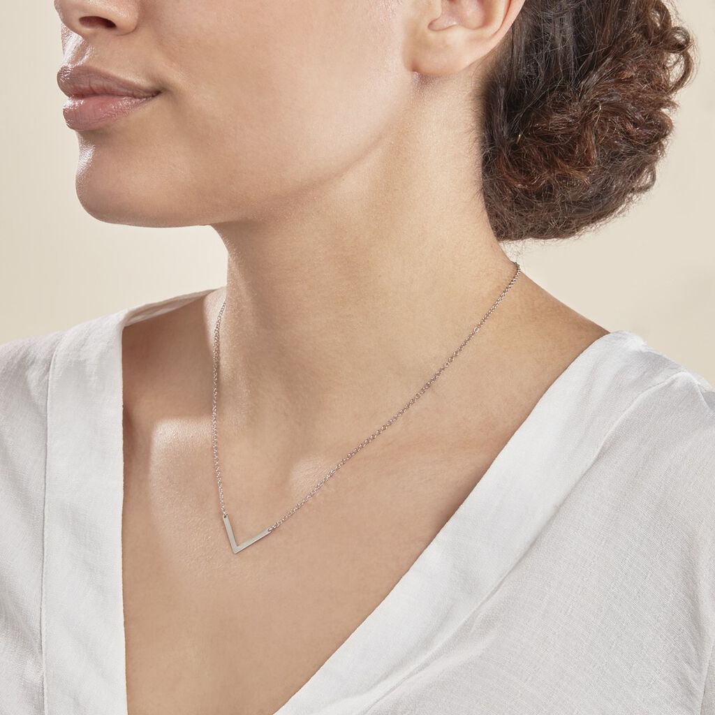 Collier Argent Blanc  Lakia - Colliers fantaisie Femme | Histoire d’Or