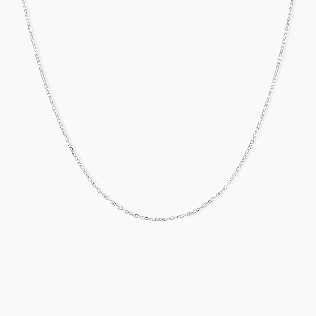 Cha&icirc;ne Igoa Maille For&ccedil;at Diamantee Or Blanc - Chaines Femme | Histoire d&rsquo;Or