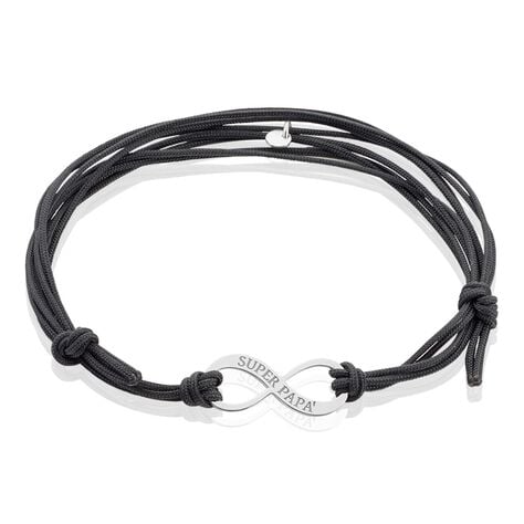 Bracelet Kwesi Argent Blanc - Bracelets cordon Homme | Histoire d&rsquo;Or