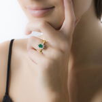 Bague Vladimir Or Jaune Emeraude Et Diamant - Bagues solitaires Femme | Histoire d&rsquo;Or