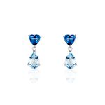 Boucles D'oreilles Puces Lenuta Or Blanc Topaze Bleu Sky Topaze - Clous d'oreilles Femme | Histoire d&rsquo;Or