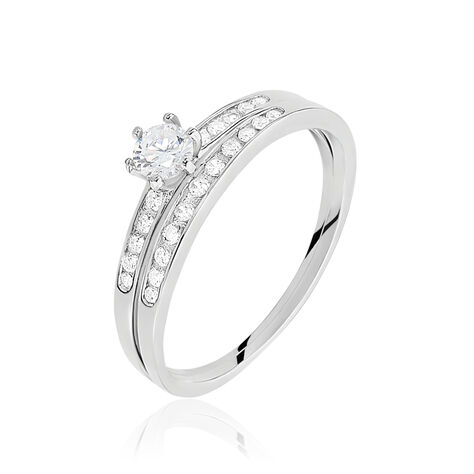 Bague Solitaire Maella Argent Blanc Oxyde De Zirconium - Bagues solitaires Femme | Histoire d’Or