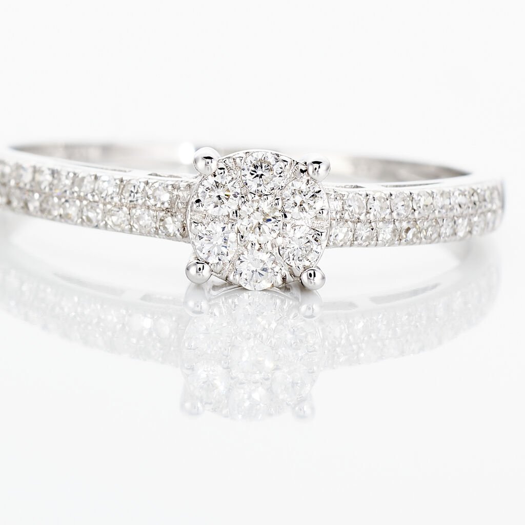 Bague Julia Or Blanc Diamant - Bagues avec pierre Femme | Histoire d’Or