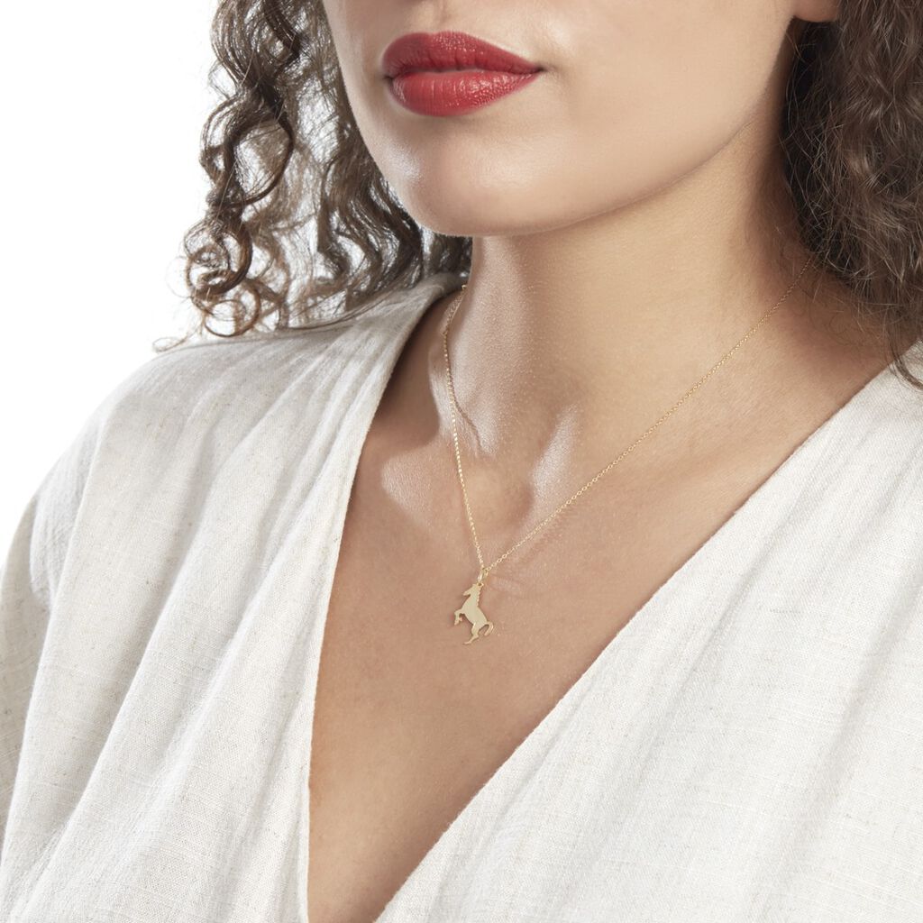 Pendentif Egide Cheval Or Jaune - Pendentifs Famille | Histoire d’Or