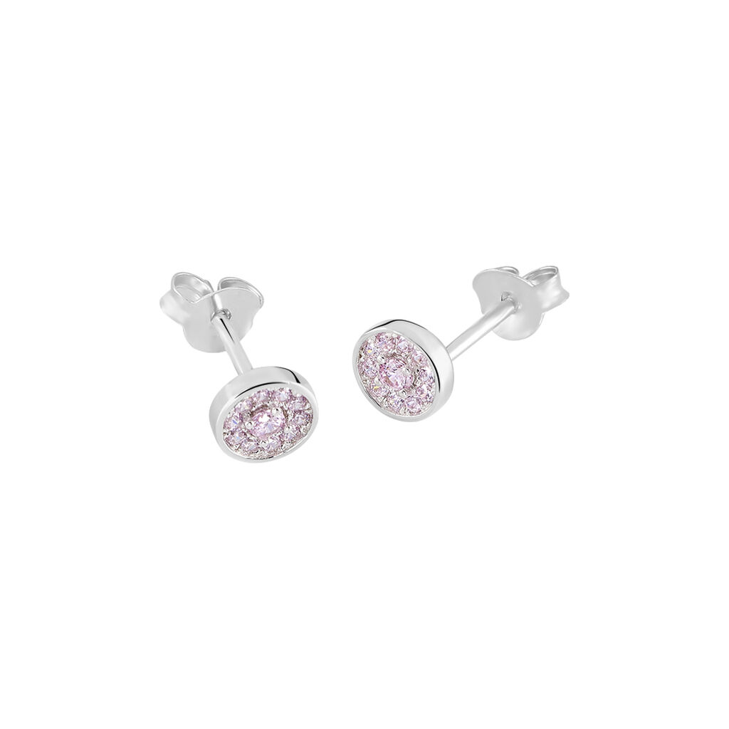 Boucles D'oreilles Puces Auxana Argent Blanc Oxyde De Zirconium - Boucles d'oreilles fantaisie Femme | Histoire d’Or
