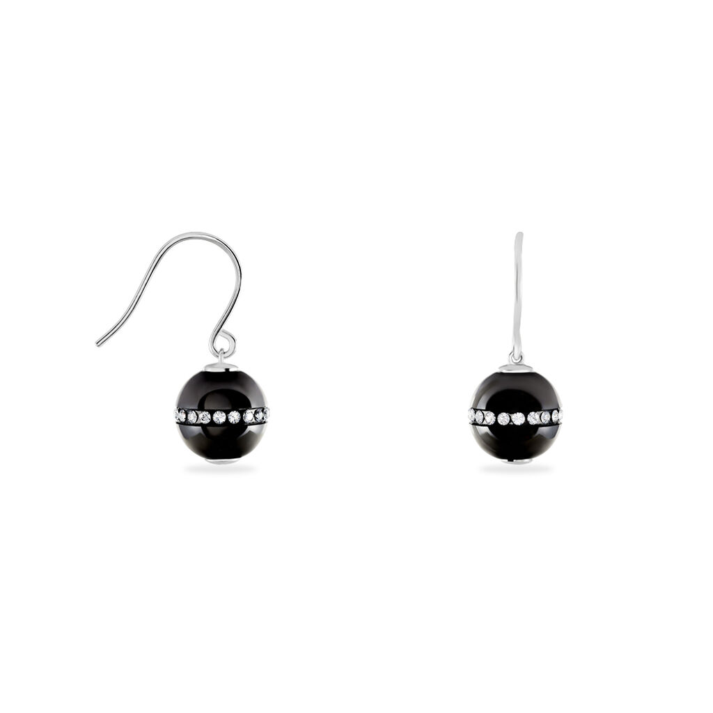 Boucles D'oreilles Pendantes Nina Cera Argent  Strass Et Céramique - Boucles d'oreilles fantaisie Femme | Histoire d’Or