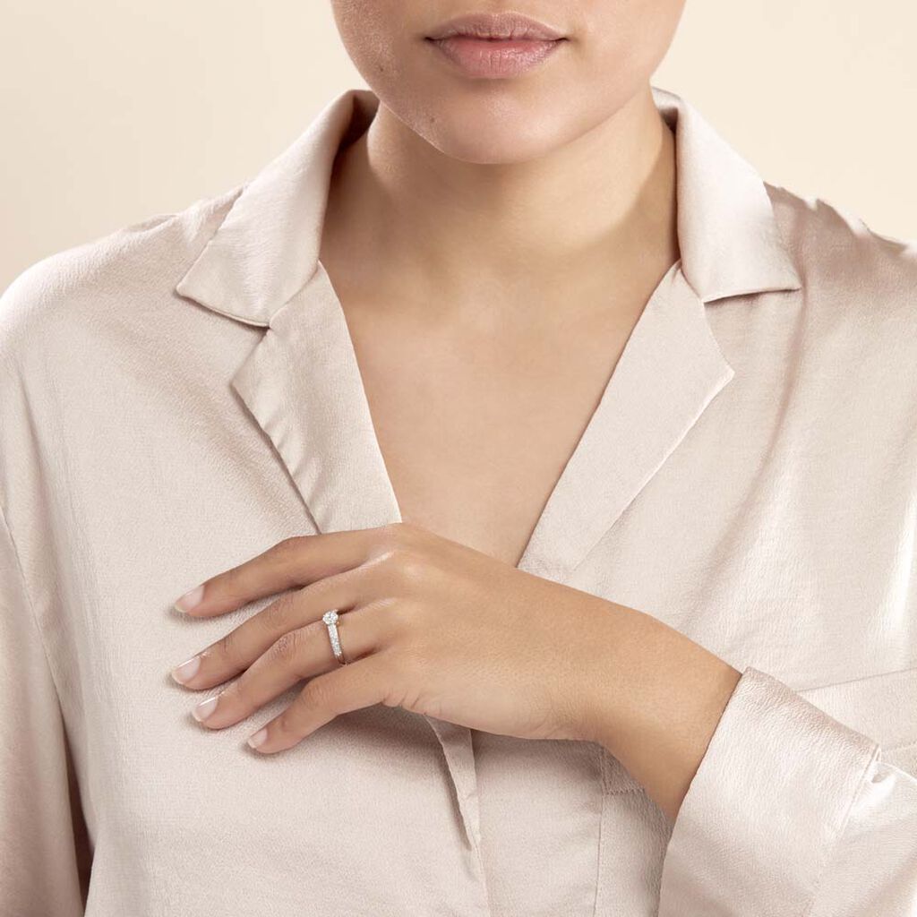 Bague Praya Or Blanc Diamant - Bagues avec pierre Femme | Histoire d’Or